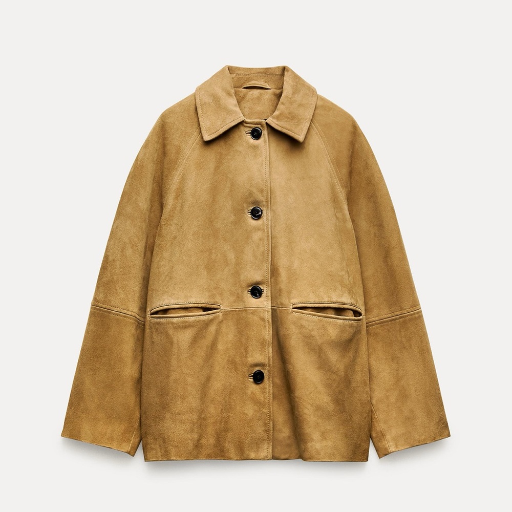 Gorgeous suede leather jacket from the ZW Collection! Features soft tan suede.